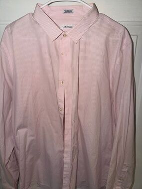 Calvin Klein Men’s Pink Stripe Dress Shirt